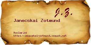 Janecskai Zotmund névjegykártya